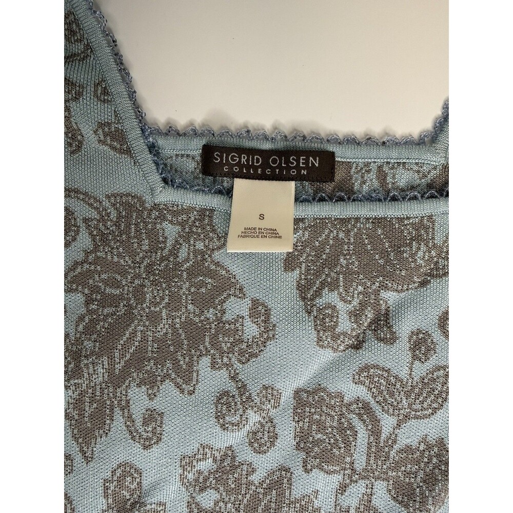 Sigrid Olsen Collection Knit Tank Top Blue Size Small Pre Owned - Picture 2 of 4